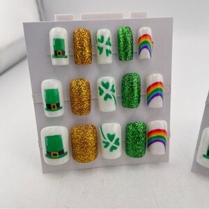 Festive Green and Gold St. patty Nail Art Collection